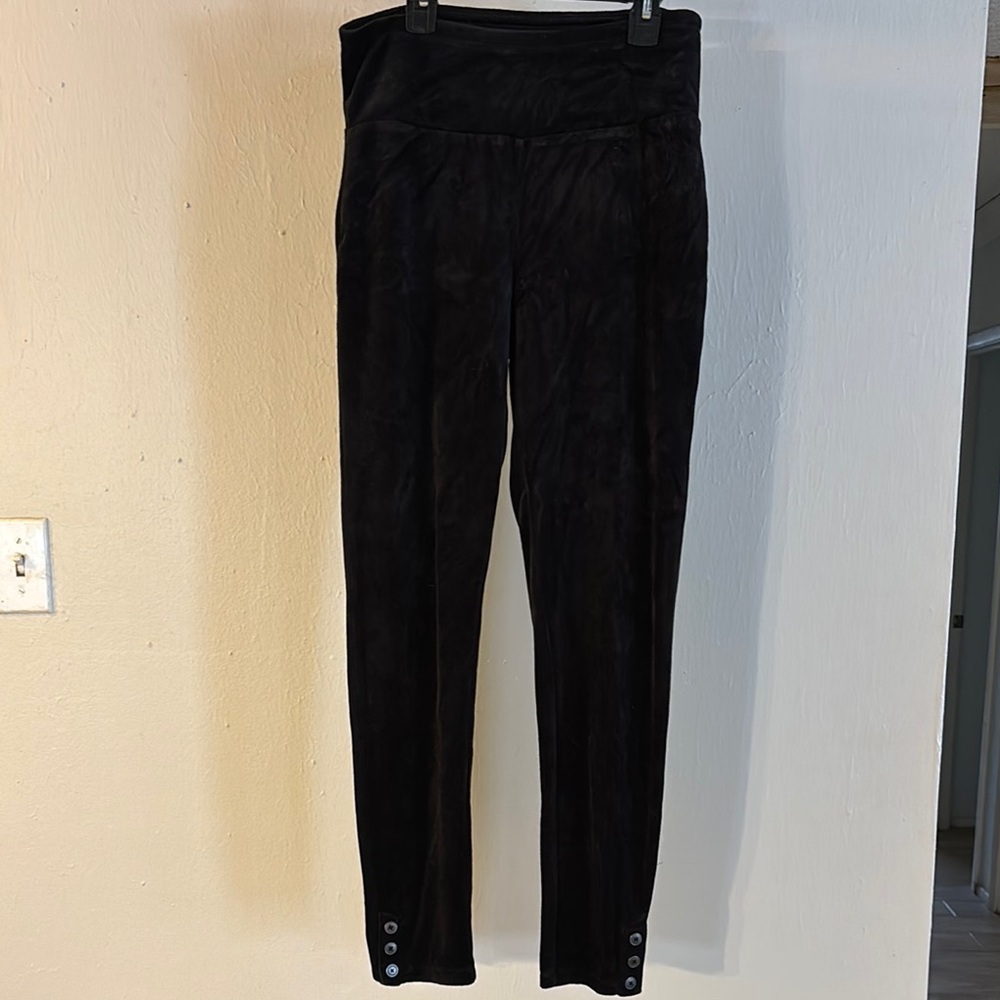 Black velour velvet ankle pants by Talbot